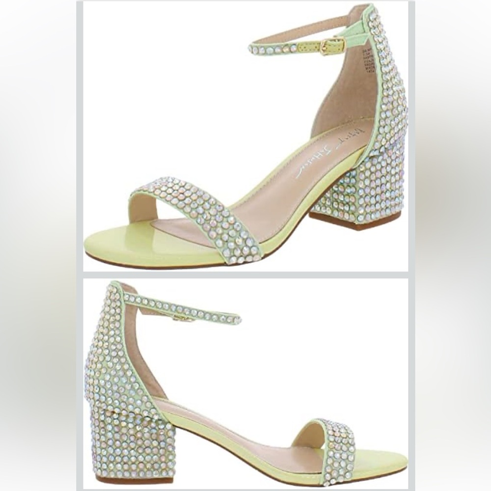 Betsey Johnson SB-MARI Heeled Sandals Citron Size 6.5M NEW (Box Mismatch